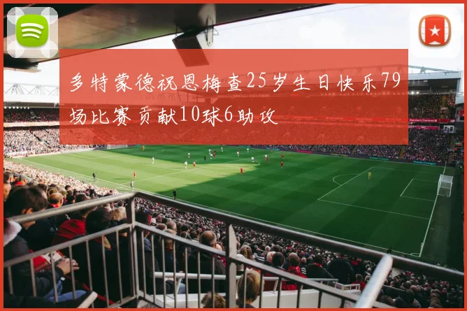 多特蒙德祝恩梅查25岁生日快乐79场比赛贡献10球6助攻